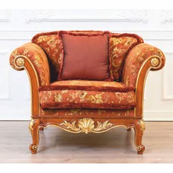 Casa Padrino fauteuil de salon baroque de luxe marron / or 121 cm - Fabriqué en Italie
