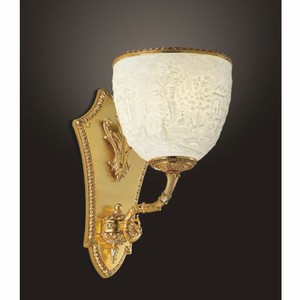 Casa Padrino lámpara de pared halógeno barroco de lujo oro / blanco A. 45 cm - Hecho en Italia