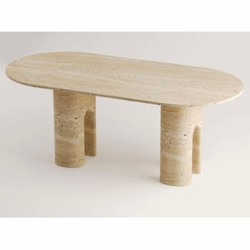Casa Padrino luxury dining table beige 190 cm - Oval travertine dining room table Casa Padrino luxury dining table beige 190 cm - Oval travertine dining room table