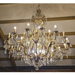 Casa Padrino Luxury Baroque Crystal Chandelier Antique Bronze Ø 160 x H. 175 cm - Baroque Furniture