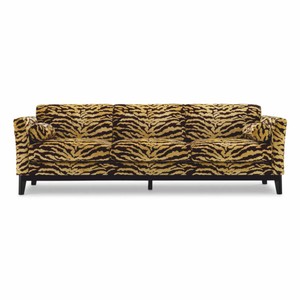 Casa Padrino canapé de luxe avec motif tigre jaune / marron / noir 239 cm - Meubles de salon et d'hôtel