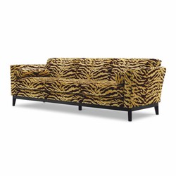 Casa Padrino luxury sofa with tiger pattern yellow / brown / black 239 cm - Living room & hotel furniture