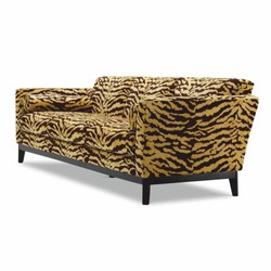 Casa Padrino luxury sofa with tiger pattern yellow / brown / black 239 cm - Living room & hotel furniture