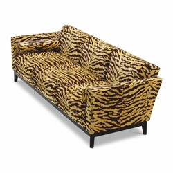 Casa Padrino luxury sofa with tiger pattern yellow / brown / black 239 cm - Living room & hotel furniture