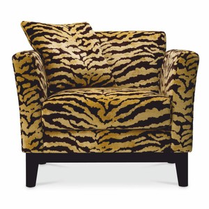 Casa Padrino luxury armchair with tiger pattern yellow / brown / black - Living room & hotel furniture