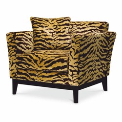 Casa Padrino luxury armchair with tiger pattern yellow / brown / black - Living room & hotel furniture