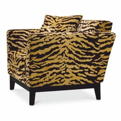 Casa Padrino luxury armchair with tiger pattern yellow / brown / black - Living room & hotel furniture