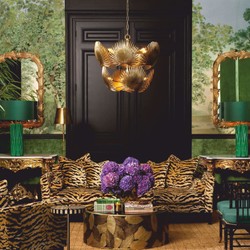 Casa Padrino luxury armchair with tiger pattern yellow / brown / black - Living room & hotel furniture