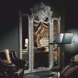 Riesieger Luxus Barock Standspiegel Silber