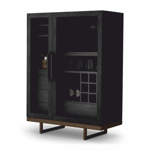 Casa Padrino armadio bar di lusso nero-grigio / bronzo A. 150 cm - Mobile bar