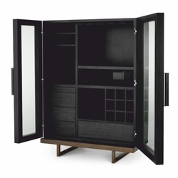 Casa Padrino luxury bar cabinet black-gray / bronze H. 150 cm - Bar furniture