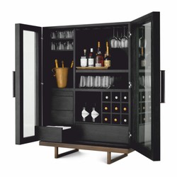 Casa Padrino luxury bar cabinet black-gray / bronze H. 150 cm - Bar furniture