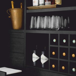 Casa Padrino luxury bar cabinet black-gray / bronze H. 150 cm - Bar furniture