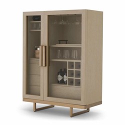 Casa Padrino armadio bar di lusso beige / ottone A. 150 cm - Mobile bar