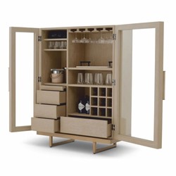Casa Padrino armadio bar di lusso beige / ottone A. 150 cm - Mobile bar