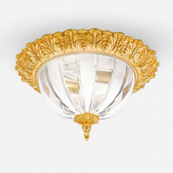 Casa Padrino lámpara de techo barroco de lujo oro Ø 31 x A. 17 cm - Hecho en Italia
