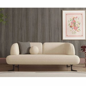 Casa Padrino canapé 2 places de luxe avec dossiers réglables crème / noir 169 cm - Meubles de luxe