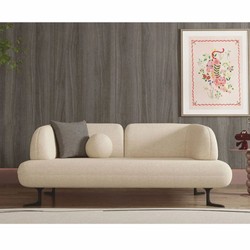 Casa Padrino luxury 2-seater sofa with adjustable backrests cream / black 169 cm - Luxury furniture