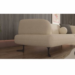 Casa Padrino luxury 2-seater sofa with adjustable backrests cream / black 169 cm - Luxury furniture