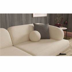 Casa Padrino luxury 2-seater sofa with adjustable backrests cream / black 169 cm - Luxury furniture