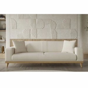 Casa Padrino canapé 3 places de luxe avec dossiers réglables crème / naturel 224 cm - Intérieur de luxe