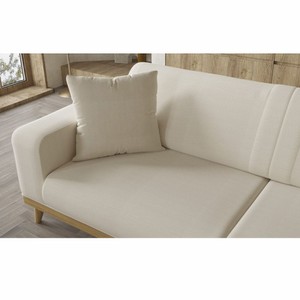 Casa Padrino Luxus 3er Sofa mit verstellbaren Rückenlehnen Creme / Naturfarben 224 cm - Luxus Interior