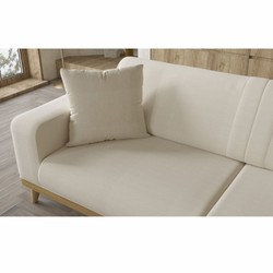 Casa Padrino sofá de lujo de 3 plazas con respaldo regulable crema / natural 224 cm - Interior de lujo