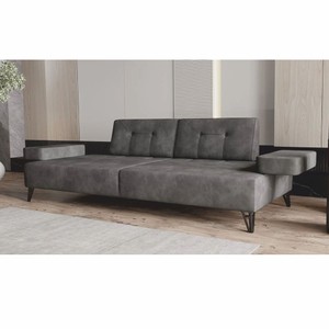 Casa Padrino Luxus 3er Sofa mit verstellbaren Arm- und Rückenlehnen Grau 226 cm - Wohnzimmer Möbel