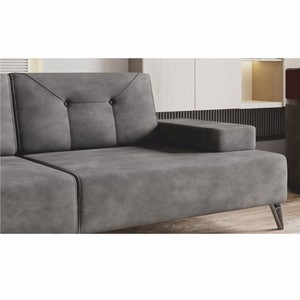 Casa Padrino Luxus 3er Sofa mit verstellbaren Arm- und Rückenlehnen Grau 226 cm - Wohnzimmer Möbel