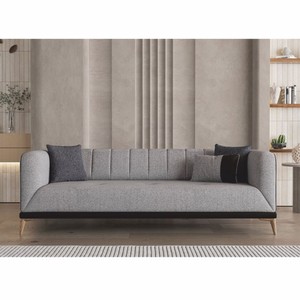 Casa Padrino canapé-lit de luxe avec dossier réglable gris / noir / naturel 229 cm