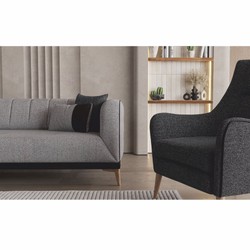 Casa Padrino sofá cama de lujo con respaldo regulable gris / negro / natural 229 cm