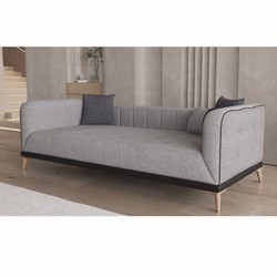 Casa Padrino sofá cama de lujo con respaldo regulable gris / negro / natural 229 cm