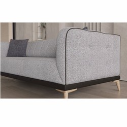 Casa Padrino sofá cama de lujo con respaldo regulable gris / negro / natural 229 cm