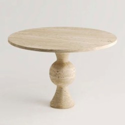 Casa Padrino luxury dining table beige Ø 115 cm - Round travertine kitchen table