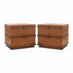 Casa Padrino luxury bedside table set brown / bronze - Hotel & bedroom furniture