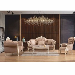 Casa Padrino sillón de salón barroco de lujo marrón claro / blanco / oro - Muebles estilo barroco