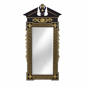 Prunkvoller Luxus Barock Spiegel Wandspiegel Schwarz Gold