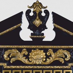 Casa Padrino miroir baroque de luxe noir / or H. 189 cm - Meubles de style baroque