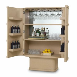 Luxus Massivholz Barschrank Weinschrank Beige