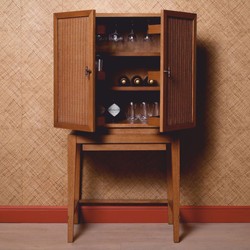Casa Padrino armadio bar - armadio vino di lusso con 2 ante marrone / bronzo A. 167,5 cm - Mobile bar