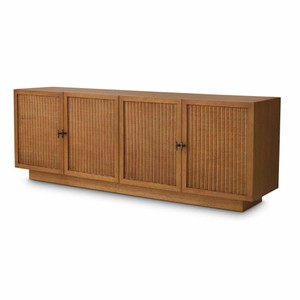 Luxus Massivholz Sideboard mit 4 Türen Braun Bronze