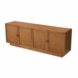 Luxus Massivholz Sideboard mit 4 Türen Braun Bronze