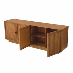 Luxus Massivholz Sideboard mit 4 Türen Braun Bronze