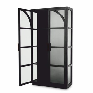 Casa Padrino Luxus Vitrine Schwarz / Bronze 118 x 44,5 x H. 210 cm - Luxus Interior
