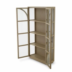 Casa Padrino luxury display cabinet beige / bronze 118 x 44.5 x H. 210 cm - Luxury interior