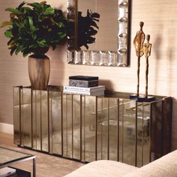 Casa Padrino luxury sideboard with antique mirror glass 200 cm - Mirrored furniture