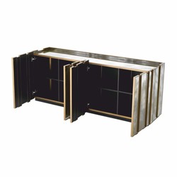 Casa Padrino luxury sideboard with antique mirror glass 200 cm - Mirrored furniture