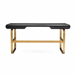 Casa Padrino scrivania di lusso con 2 cassetti nero grigio / ottone 165 cm - Mobili per ufficio