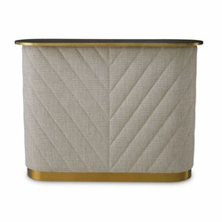 Casa Padrino comptoir de bar de luxe avec plateau en verre crème blanc / noir / laiton 140 cm - Meubles de bar