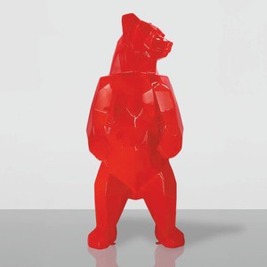 Casa Padrino XXL decorative sculpture bear red H. 190 cm - Abstract decorative figure